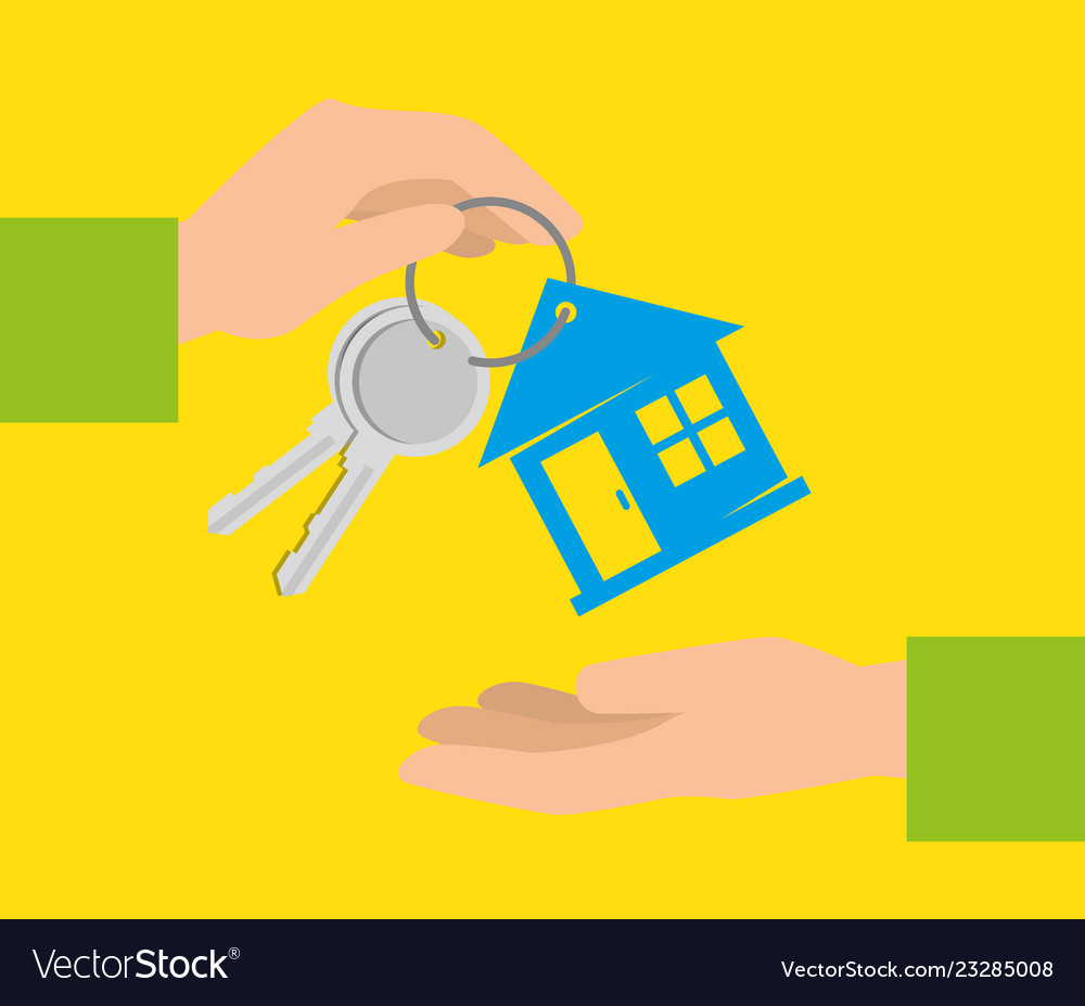 Bitcoin Currency With Keys House Exchange Money Vector Image