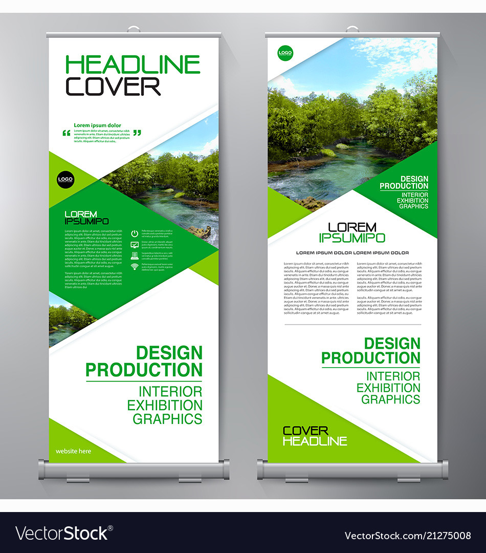 Business roll up standee design banner template Vector Image