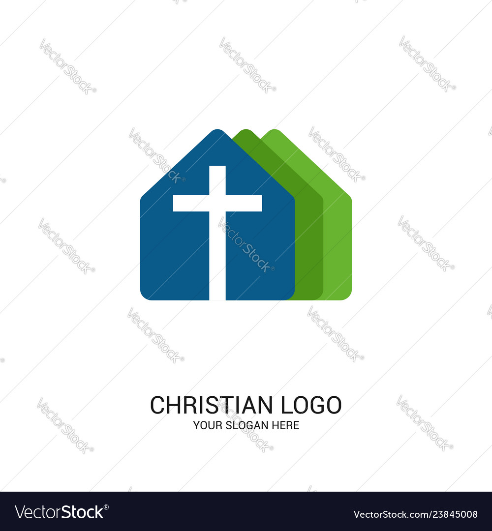 Cross of jesus christ on the house Royalty Free Vector Image