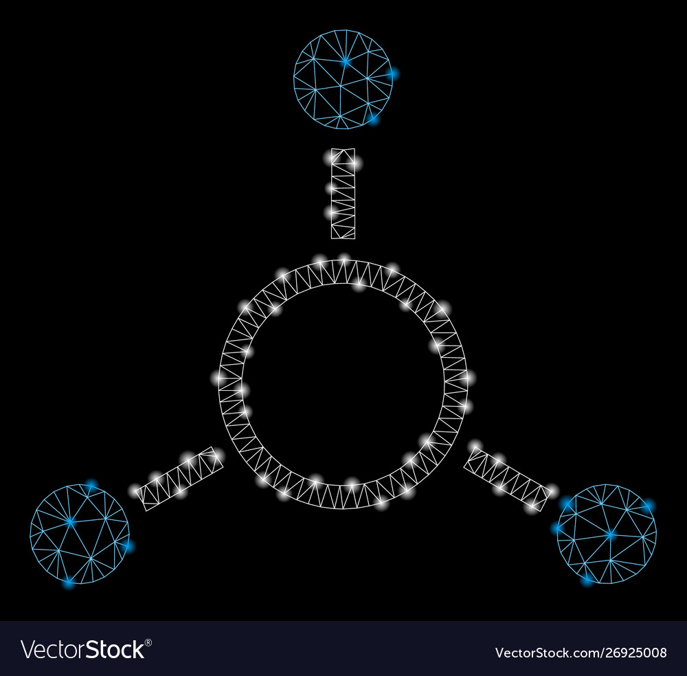 Glossy mesh carcass radial structure with light vector image Glossy mesh carcass radial structure with light