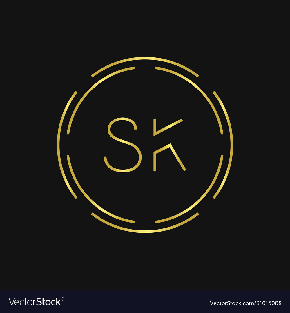 initial-sk-logo-design-creative-typography-vector-image