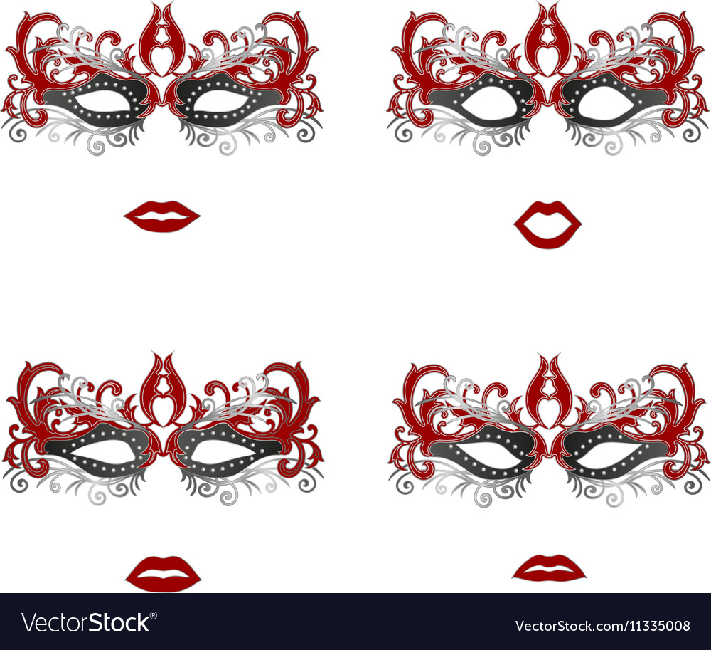 Masquerade mask different emotion set