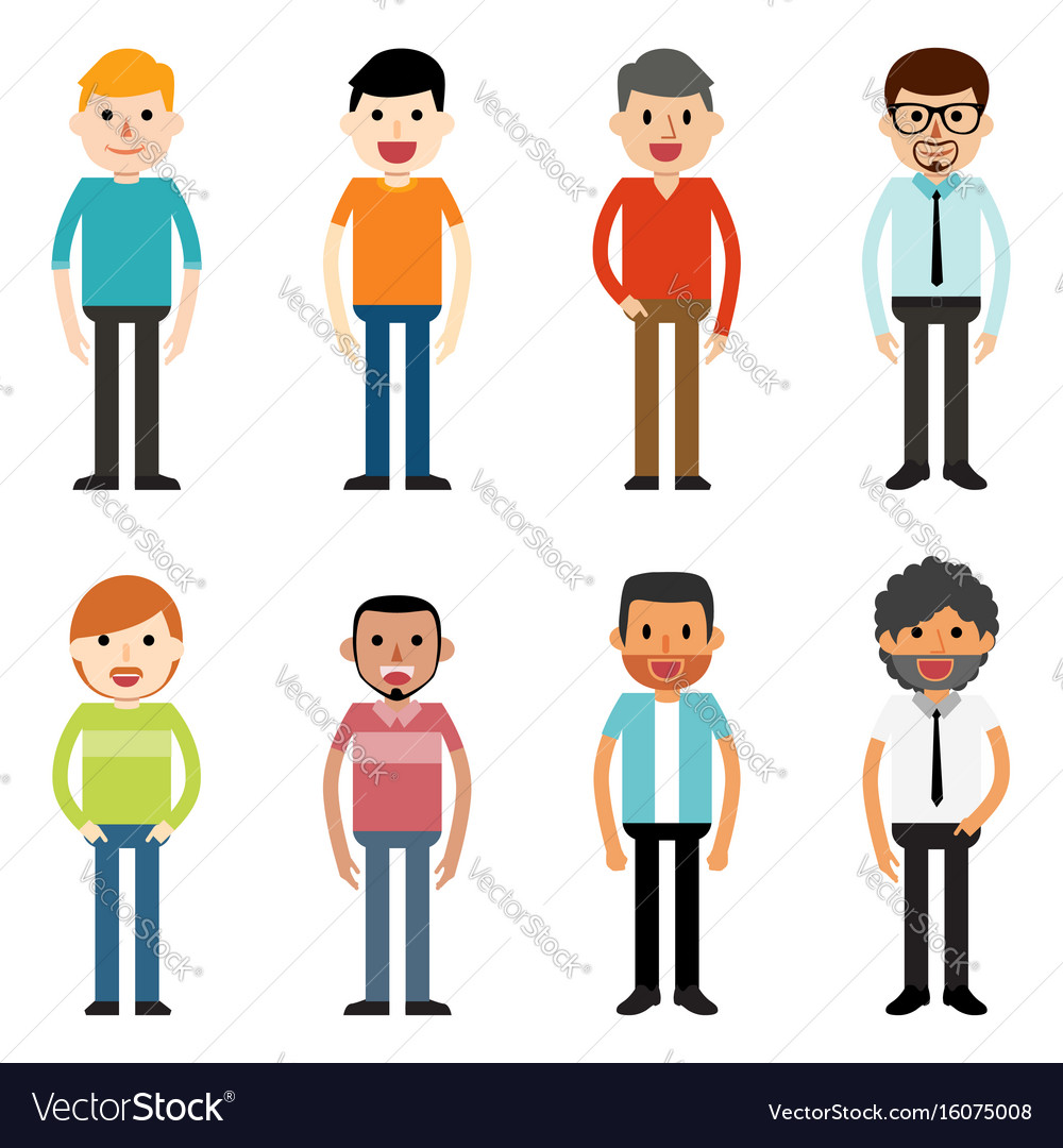 People characters men Royalty Free Vector Image