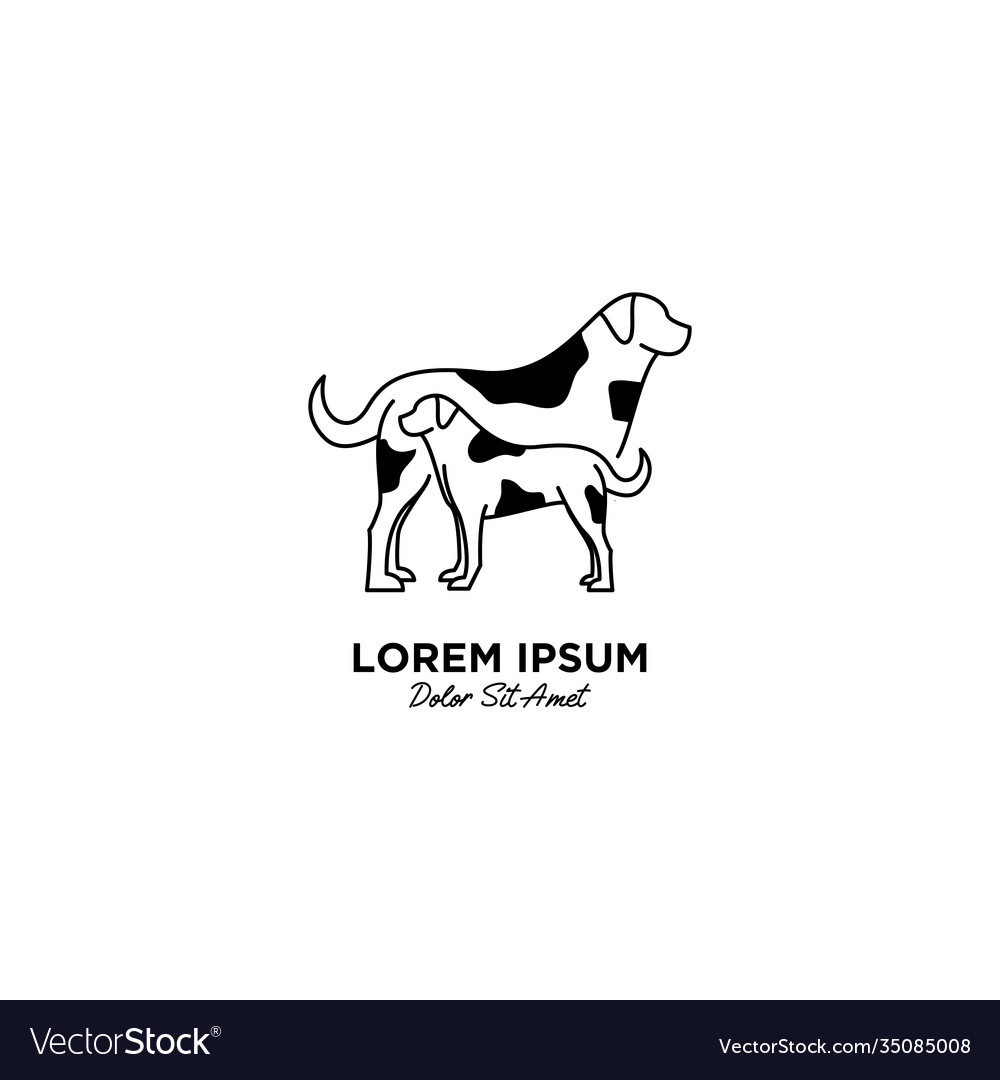 Pet care logo with monoline style