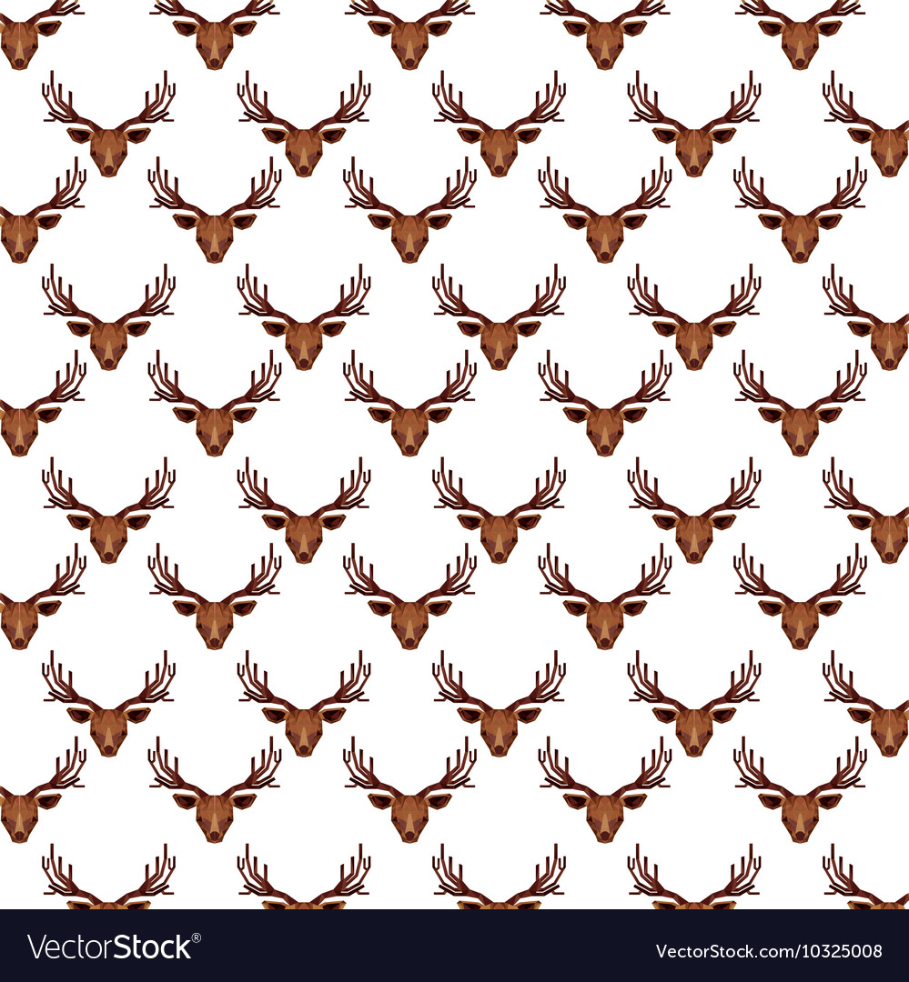 Reindeer head pattern low poly isolated icon