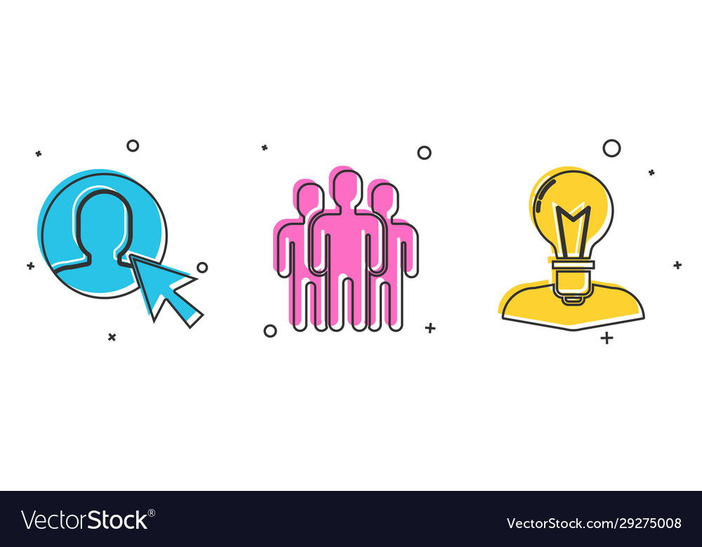 Set user man in business suit users group vector image Set user man in business suit users group