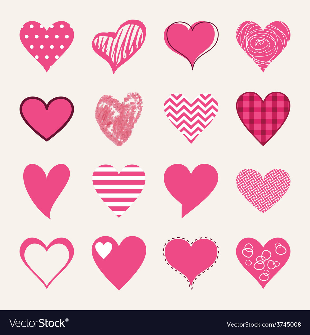 St valentines day flat design icon set love