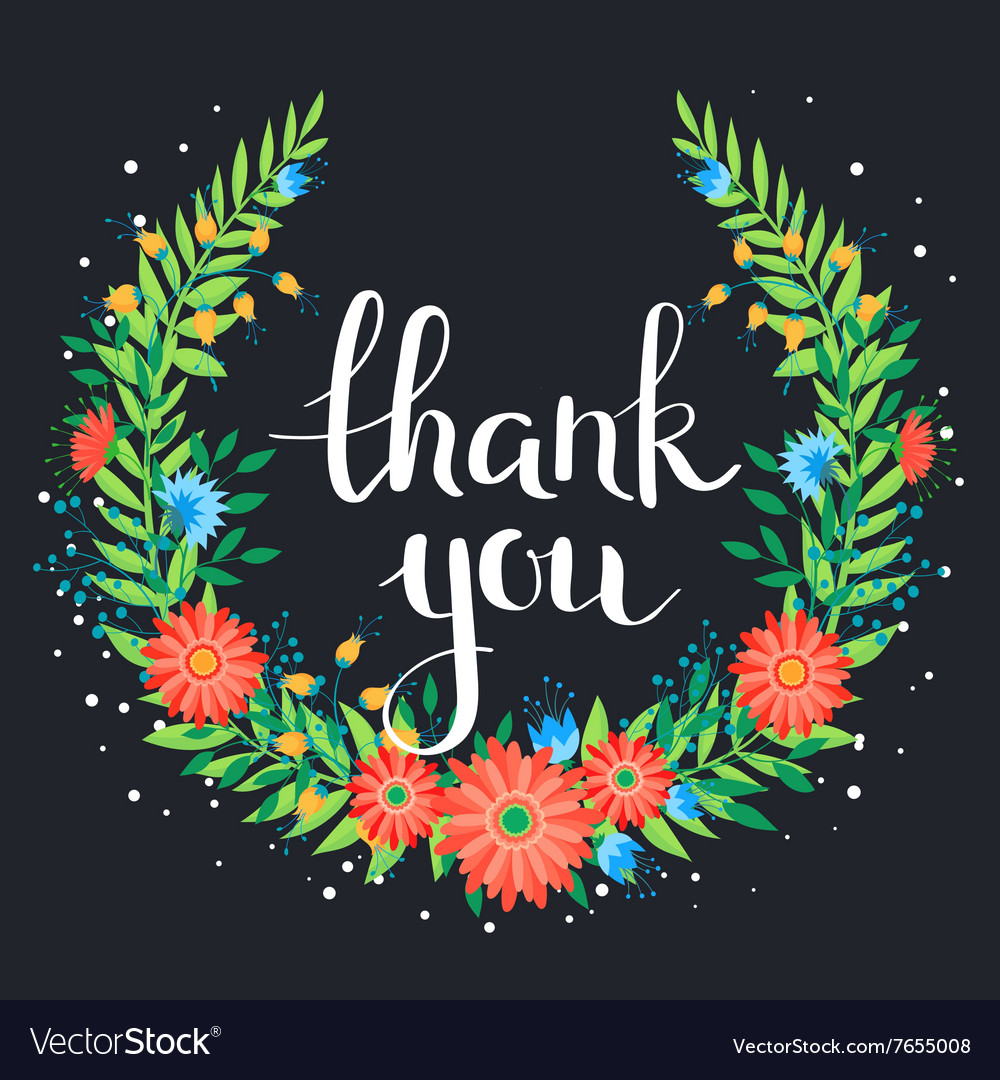 Thanks wreath Royalty Free Vector Image - VectorStock