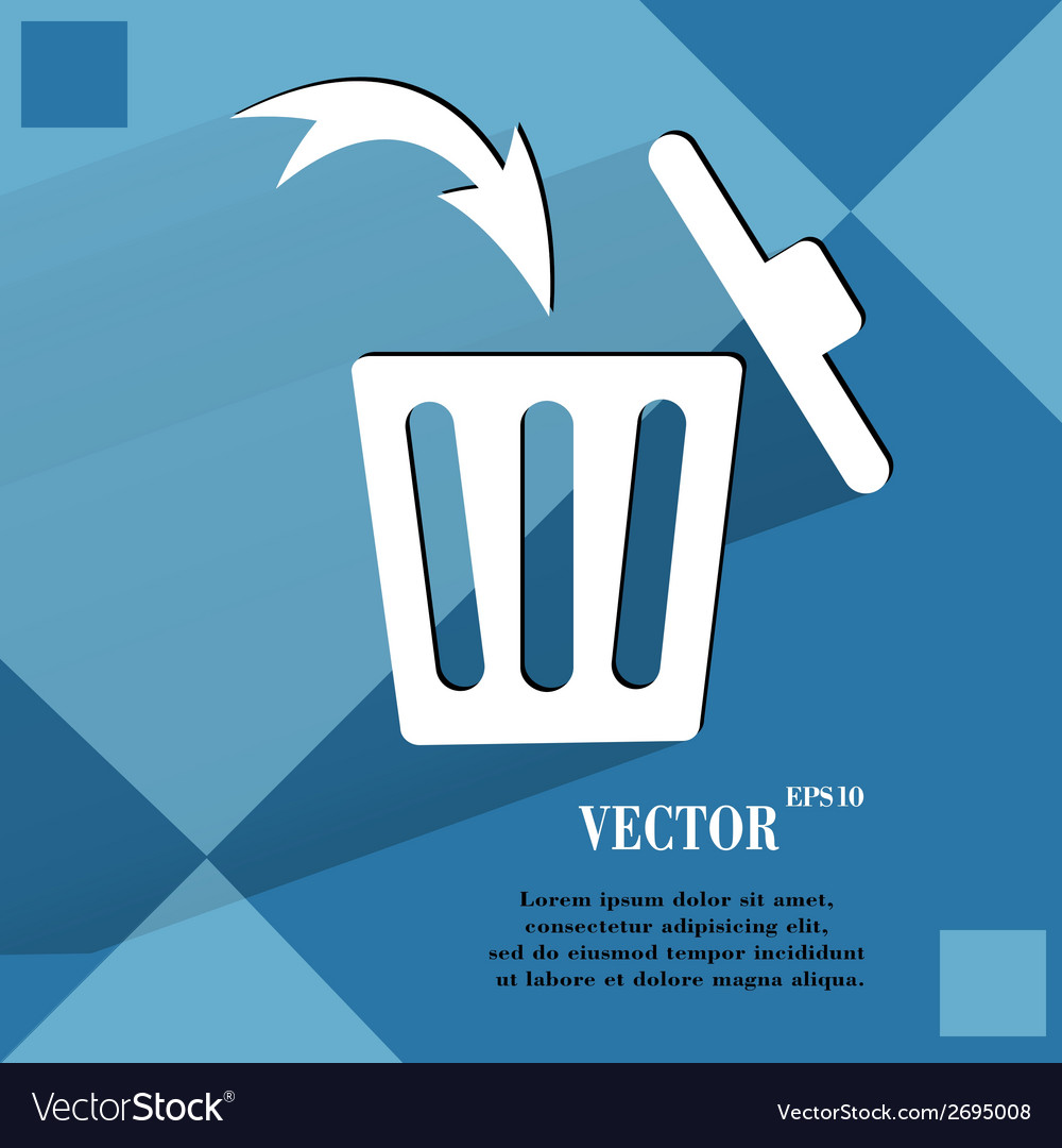 Trash bin flat modern web button