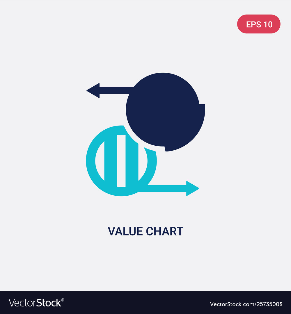 Two color value chart icon from business vector image Two color value chart icon from business