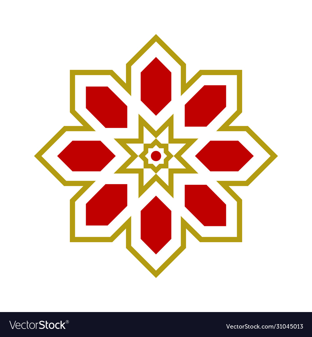 Arabic geometric element beautiful easy ornament Vector Image