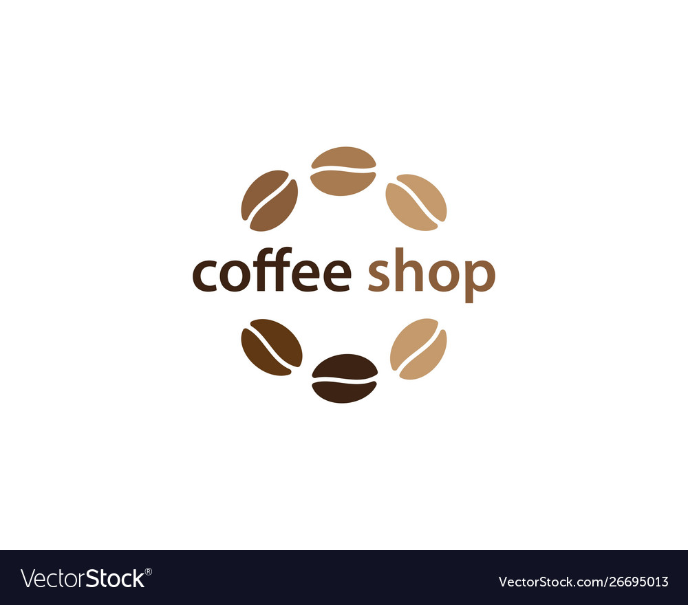 Coffee beans logo template Royalty Free Vector Image