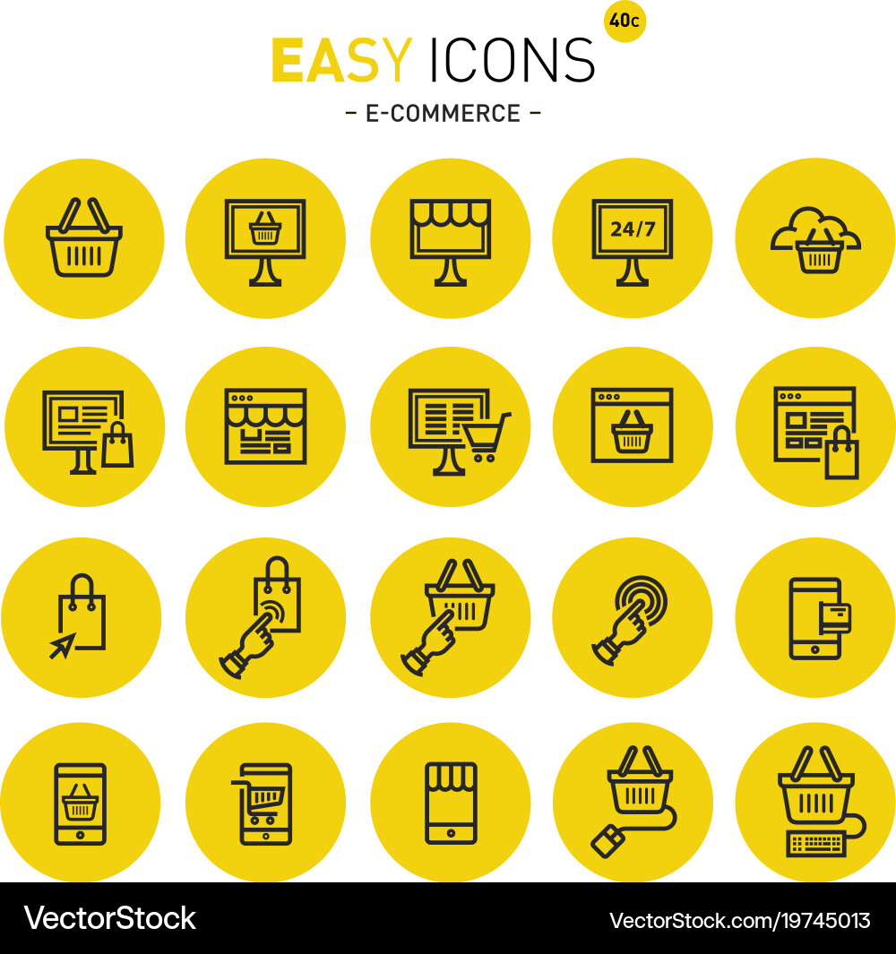 Easy icons 40c e-commerce Royalty Free Vector Image