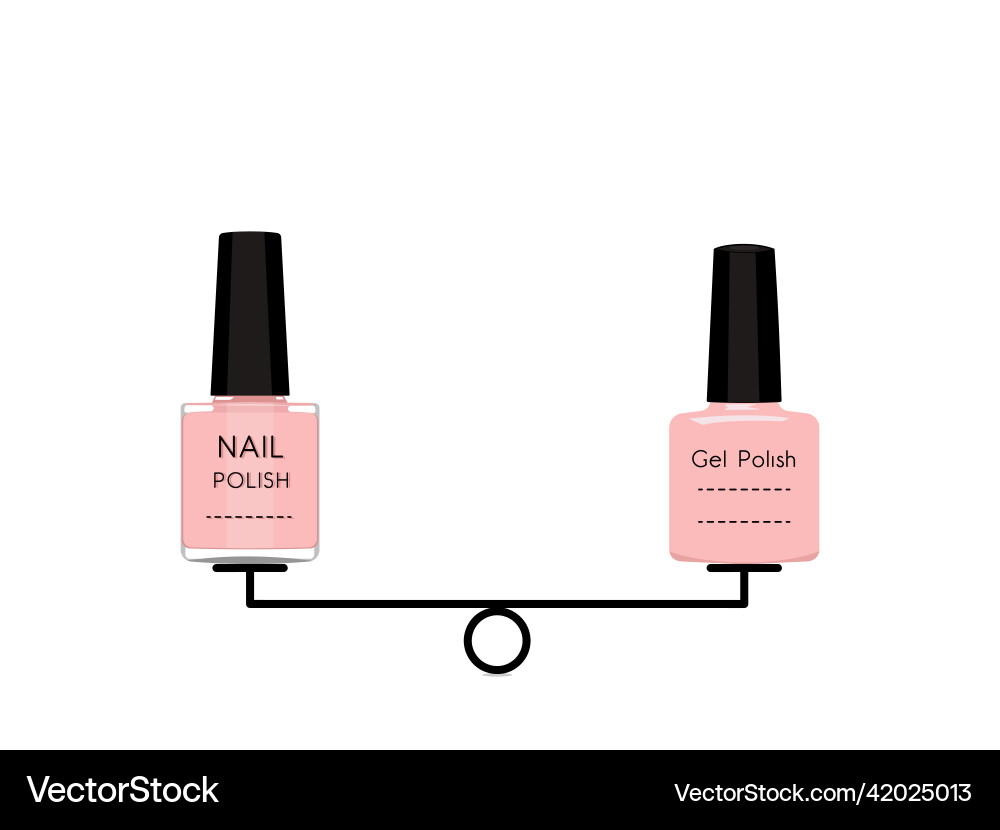 Gel nail polish vs classic Royalty Free Vector Image