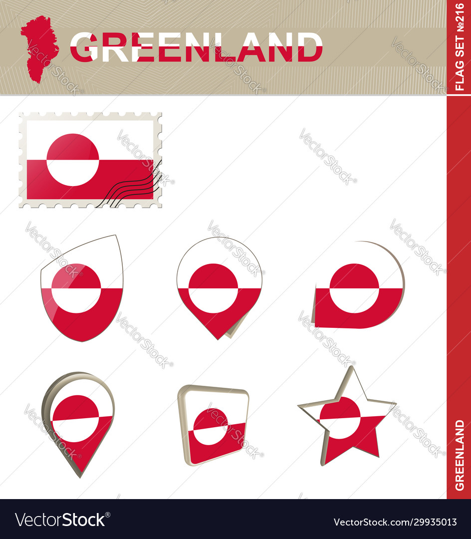 Greenland flag set 216