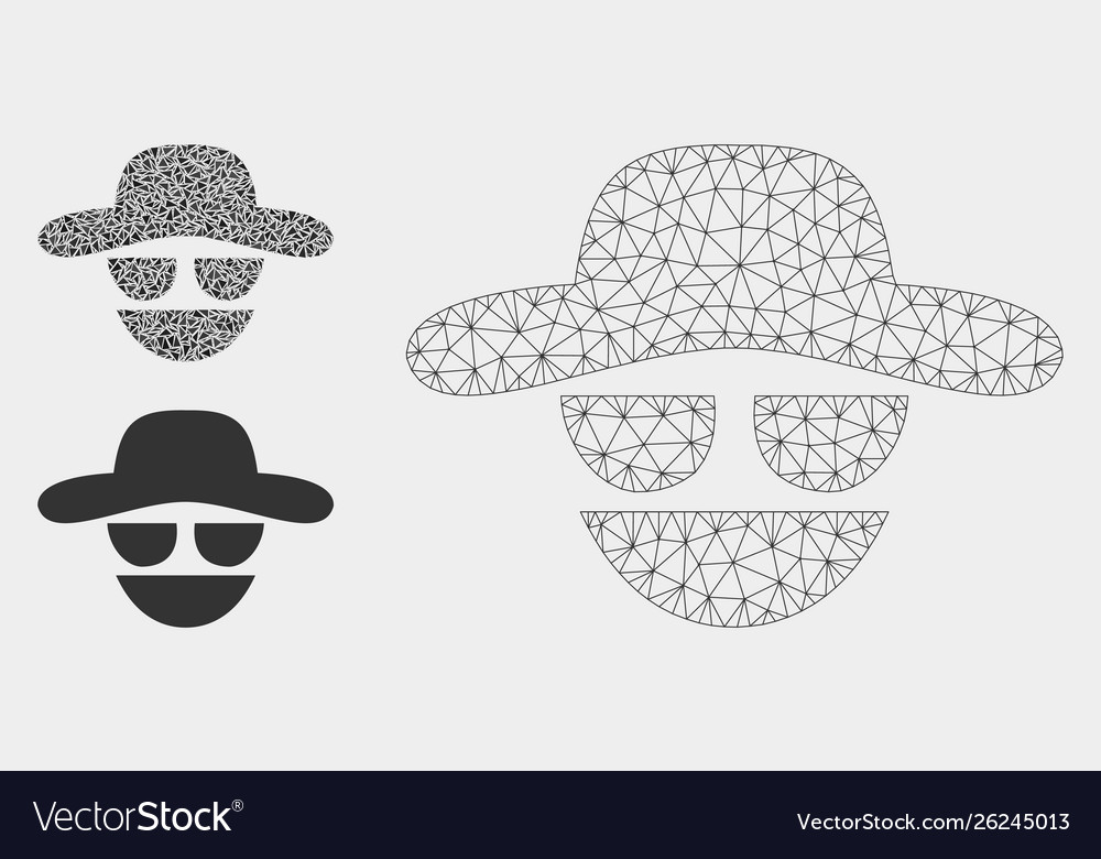 Hacker mesh 2d model and triangle mosaic vector image Hacker mesh 2d model and triangle mosaic