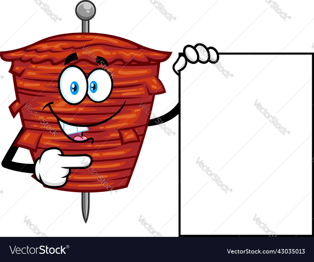 Kebab on skewer grilling meat cartoon character