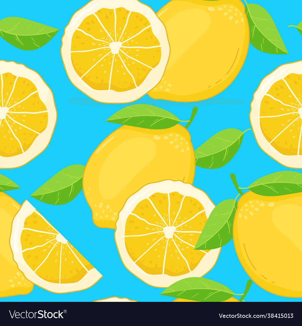 Lemon seamless pattern trendy summer background