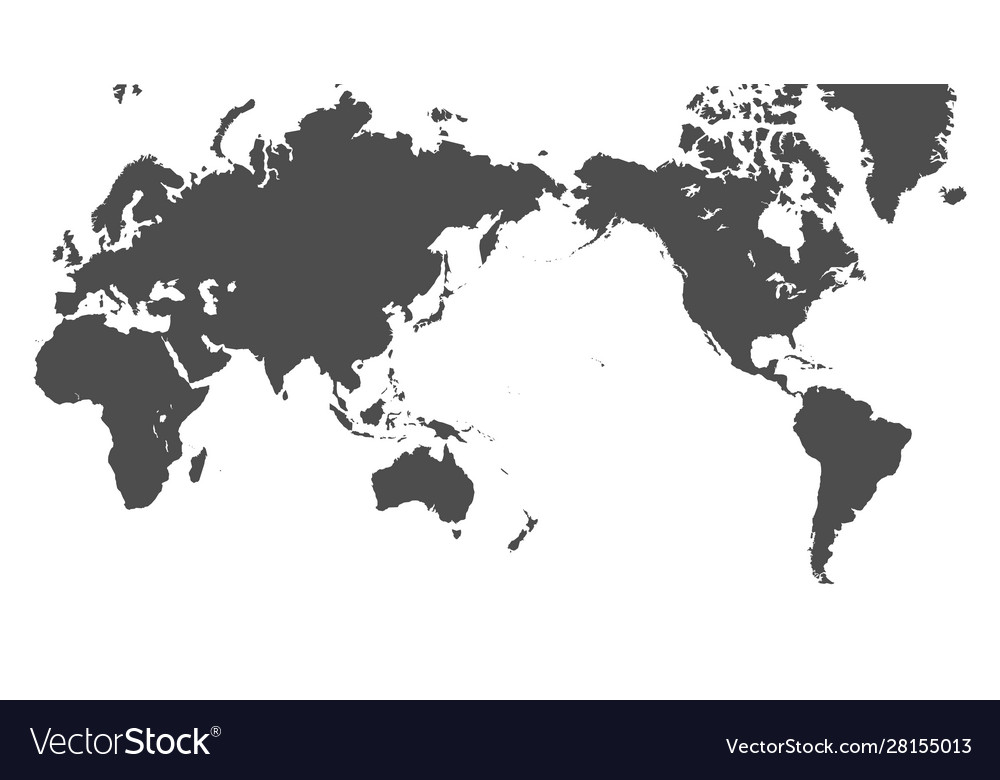 pacific centered world map royalty free vector image