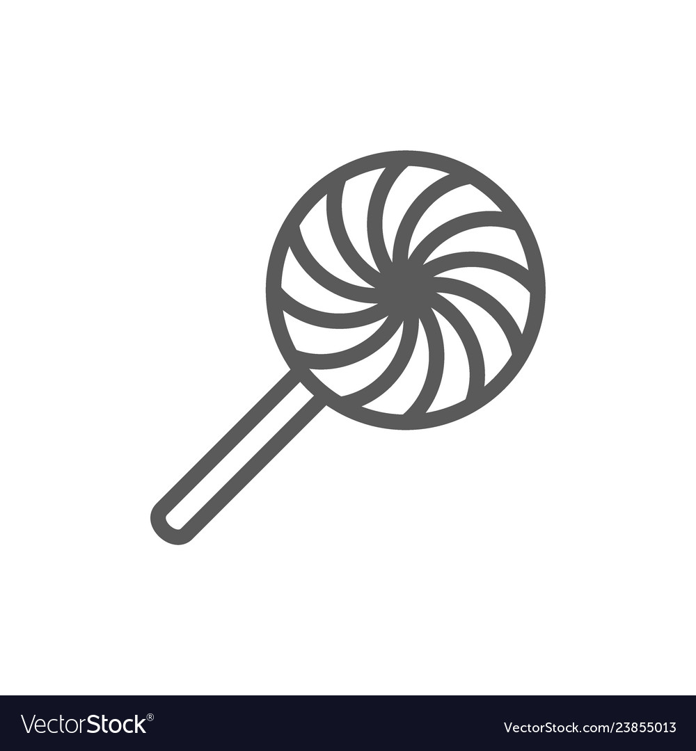 Rattle lollipop candy line icon