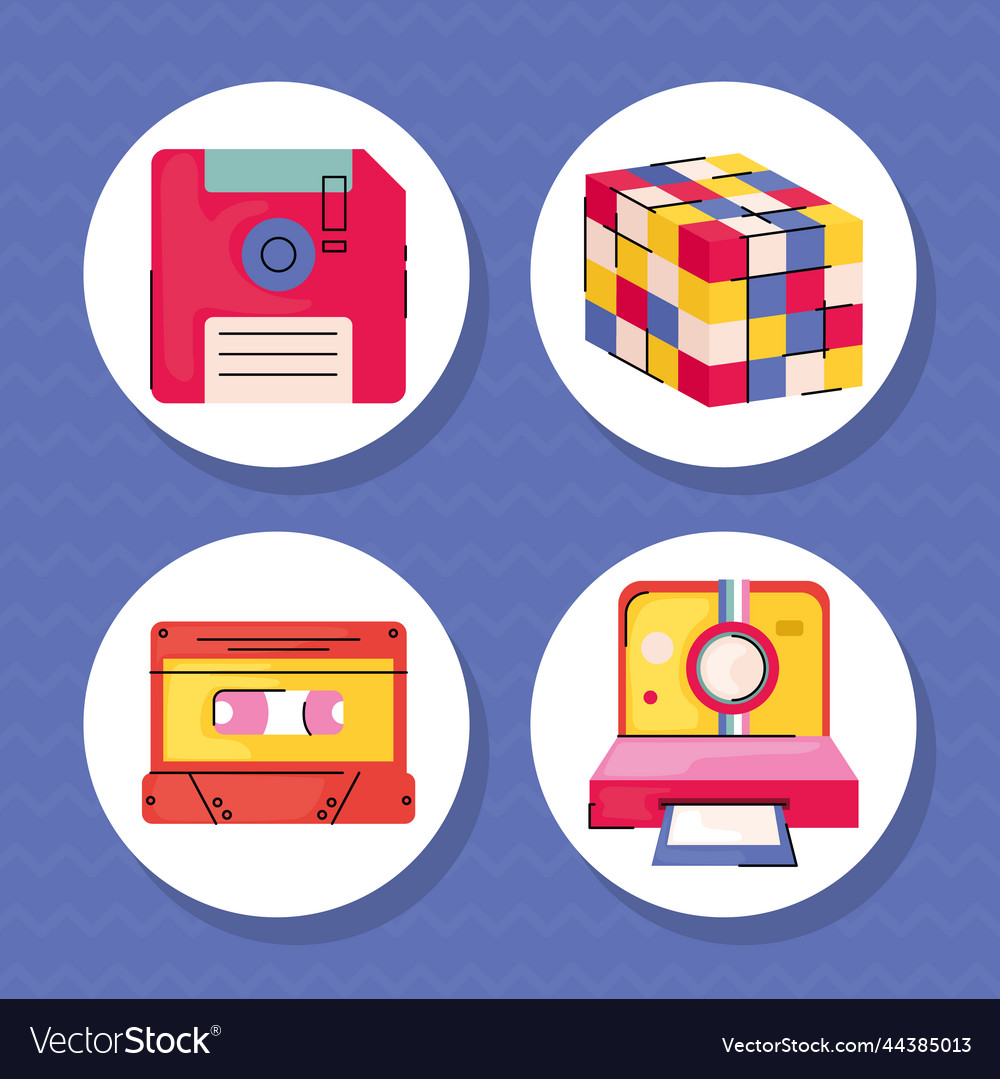 Retro symbols icons collection Royalty Free Vector Image