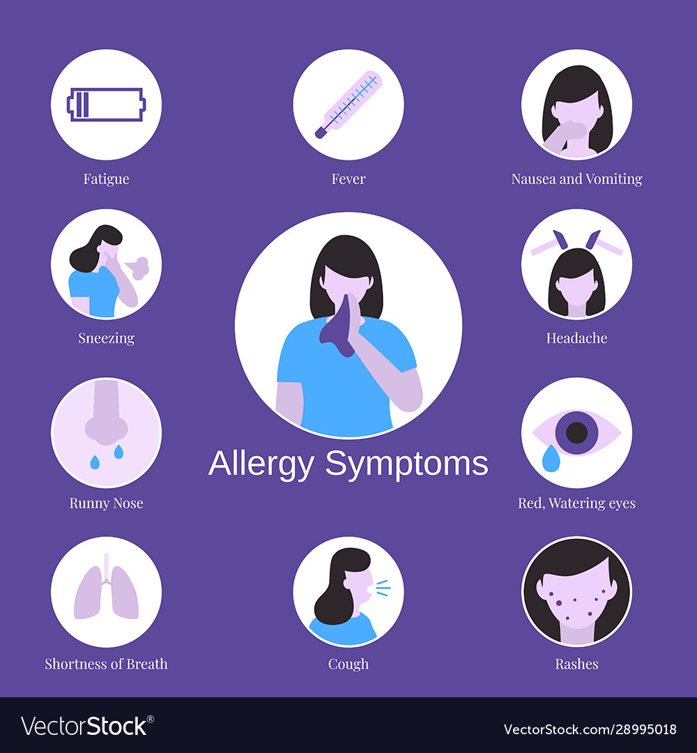 Allergy symptoms problem infographic