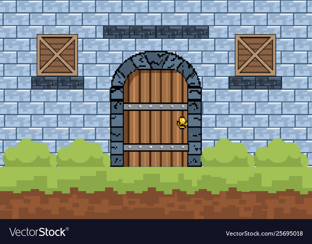 Arcade game world and pixel scene design