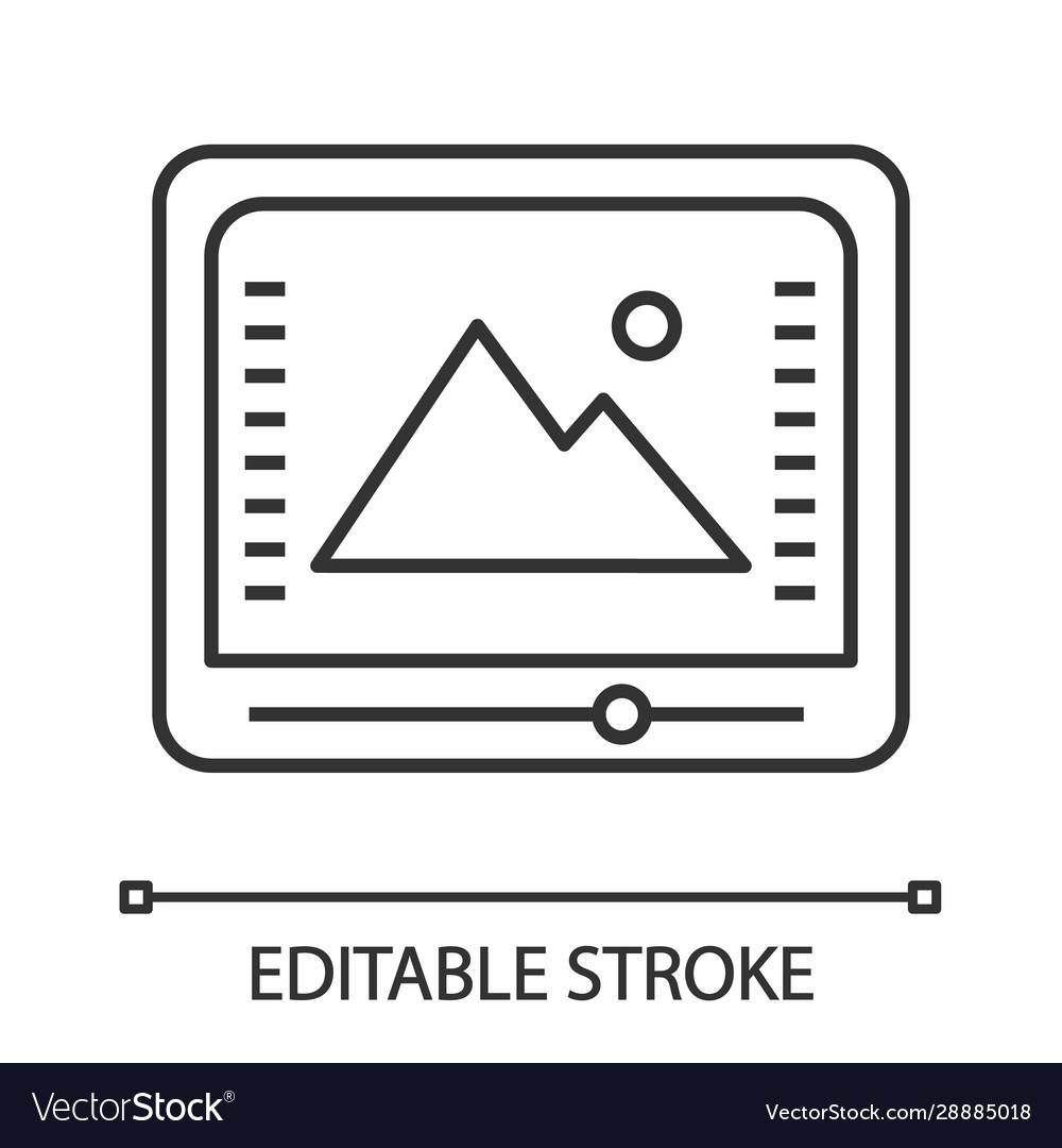 Color correction and grading linear icon vector image Color correction and grading linear icon