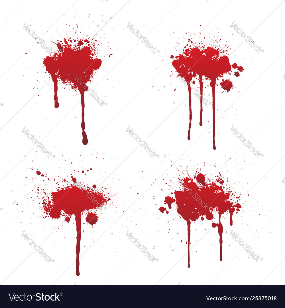 Dripping blood or red paint set