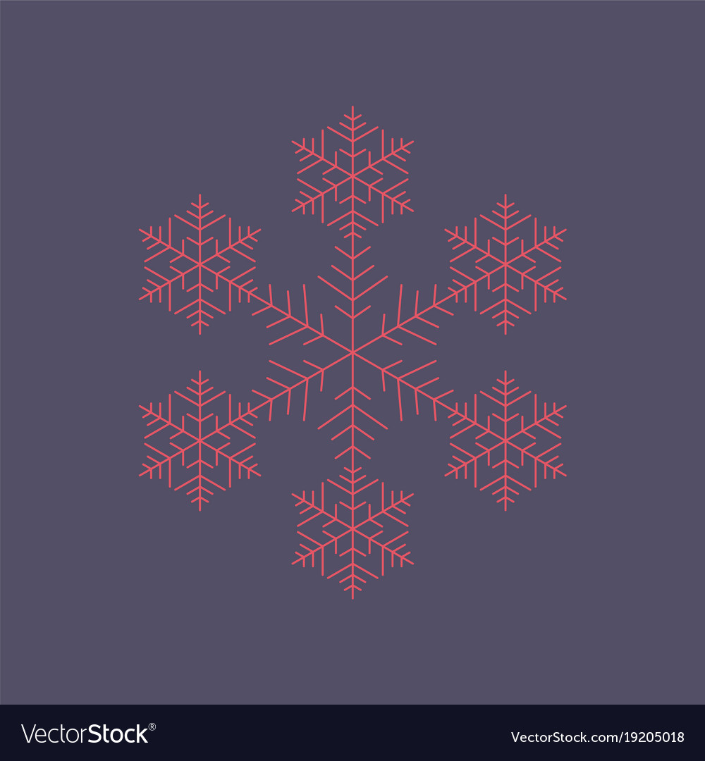 Flat on background of snowflake