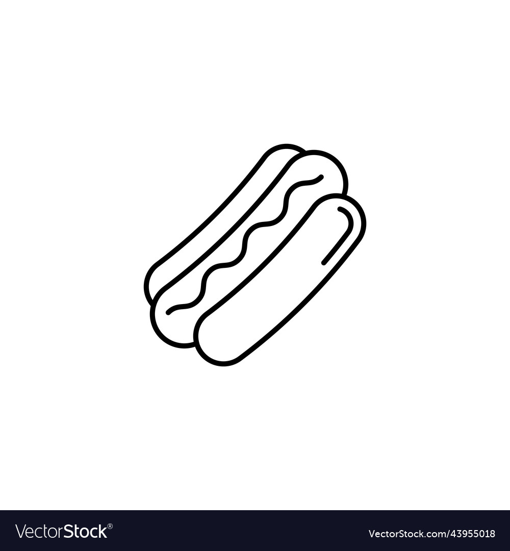 Hot Dog Line Art Icon Design Vorlage