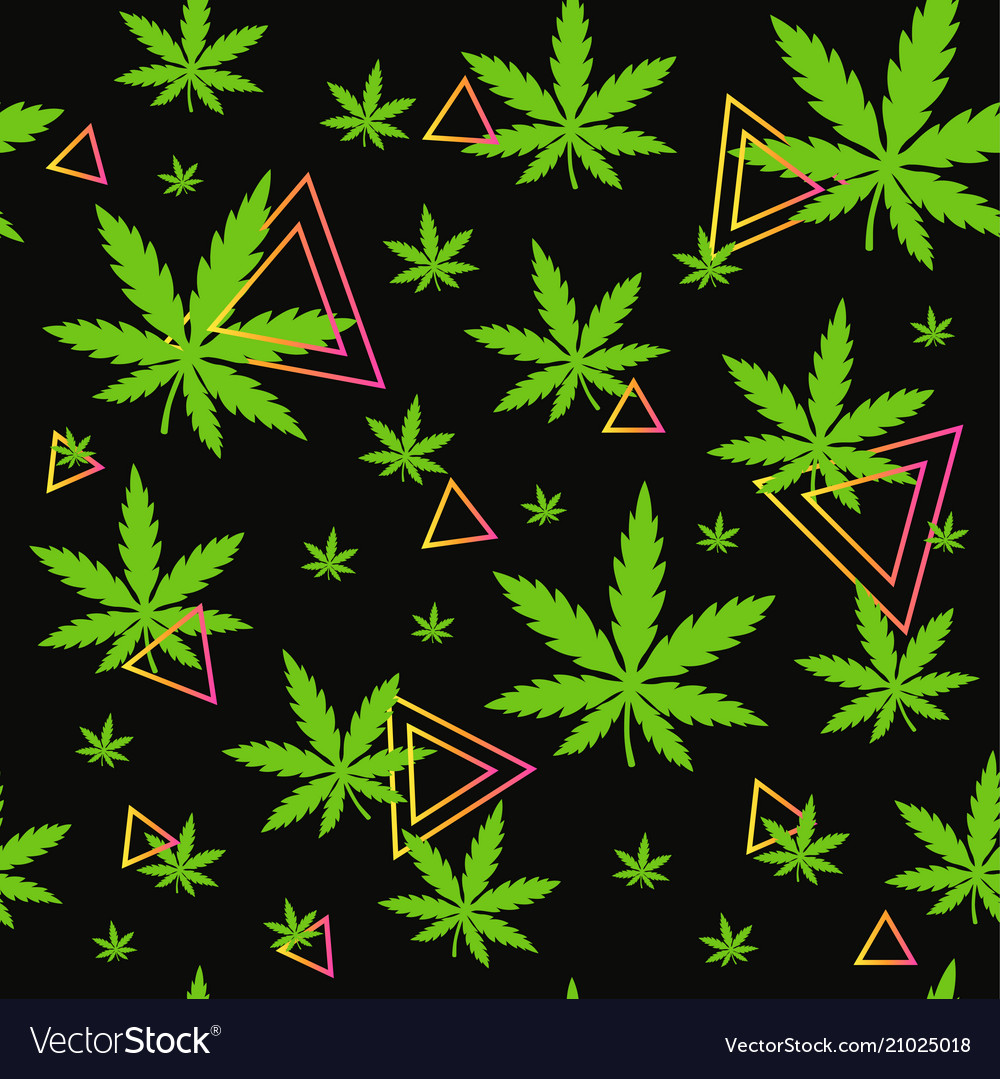 Marijuanagreen weed dope seamless pattern Vector Image