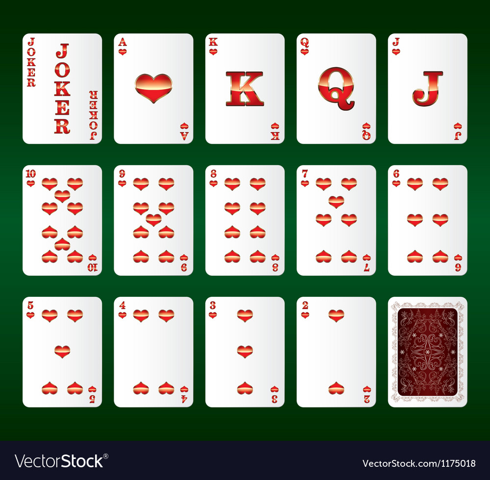 Playing cards set hearts Royalty Free Vector Image