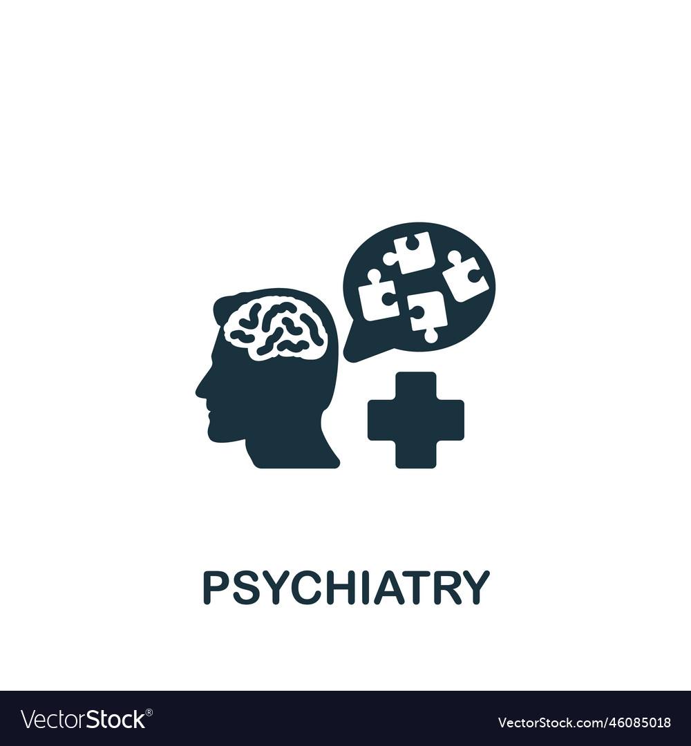 Psychiatry icon monochrome simple sign from