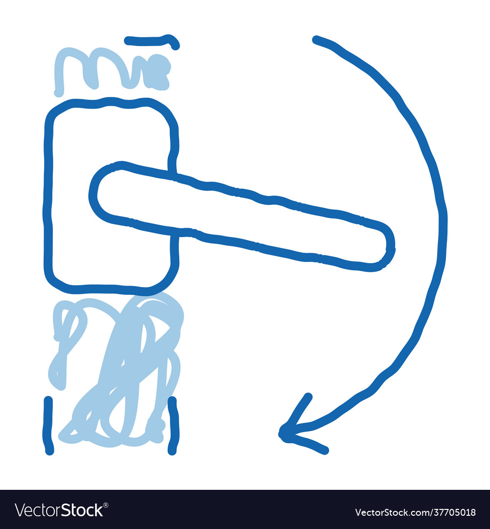Push handle to open window closure doodle icon vector image Push handle to open window closure doodle icon