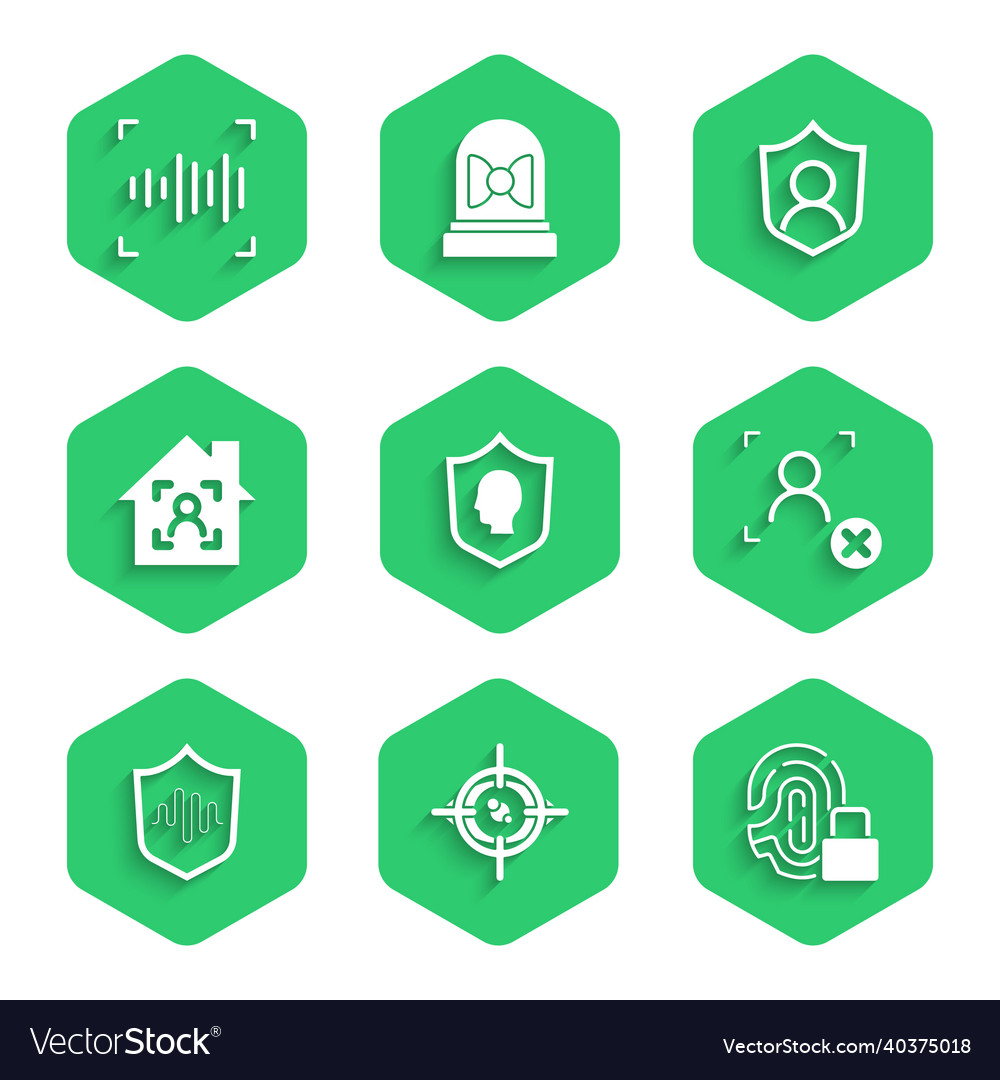 Set user protection eye scan fingerprint vector image Set user protection eye scan fingerprint