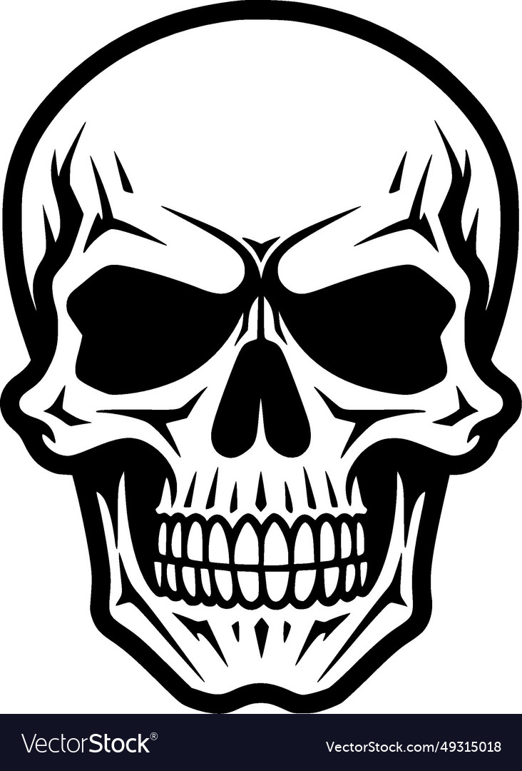 Skull - black and white Royalty Free Vector Image