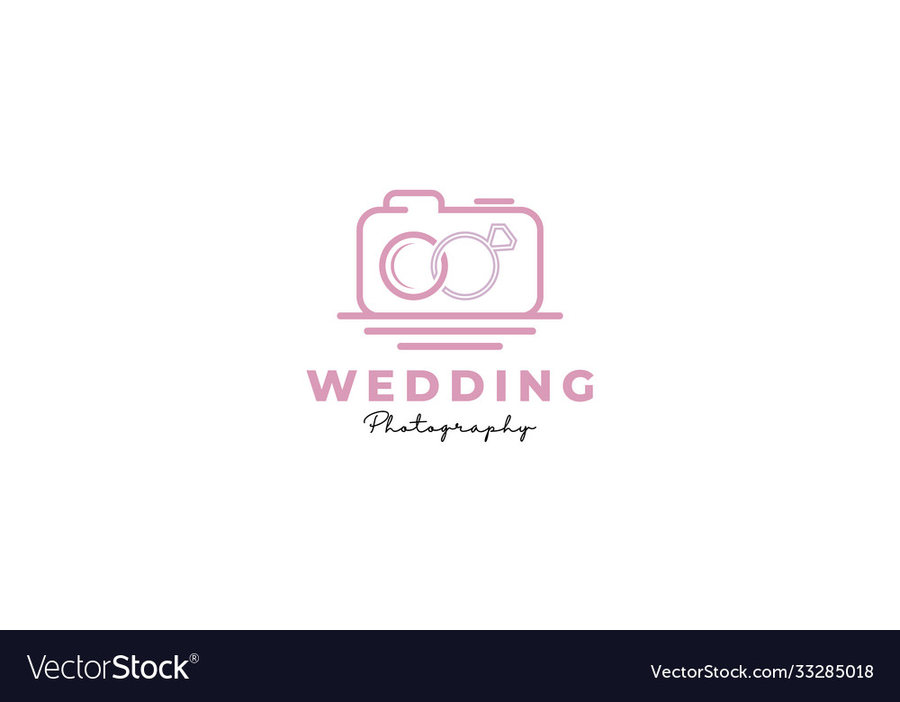 Wedding married camera ring photography event Vector Image