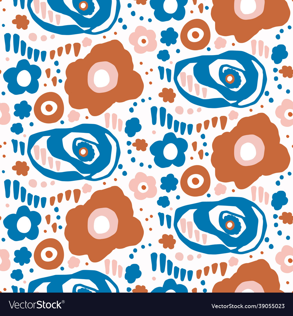 Abstract playful color style cut out shape pattern vector image Abstract playful color style cut out shape pattern