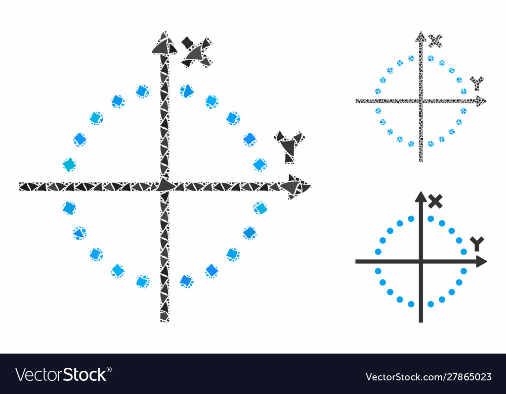 Circle plot composition icon ragged pieces vector image Circle plot composition icon ragged pieces