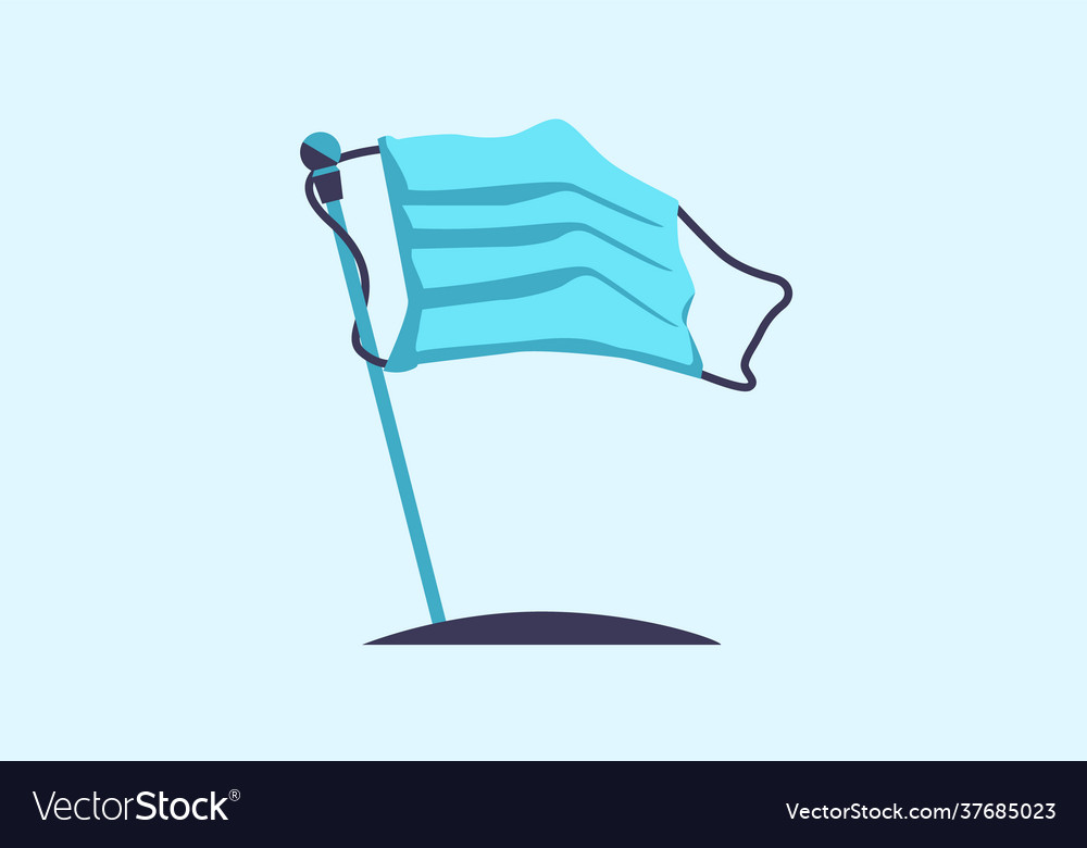 Face mask flag defeating covid-19 vector image Face mask flag defeating covid-19