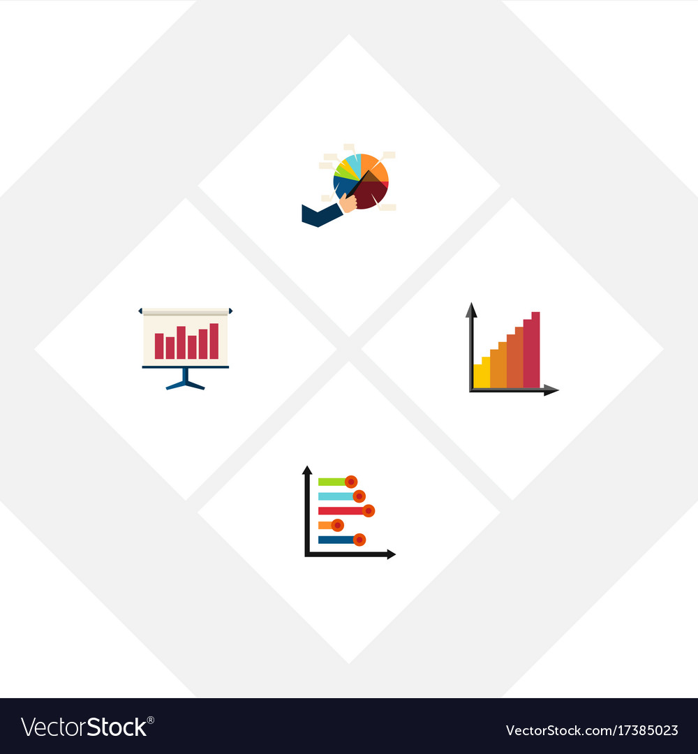 Flache Icon-Diagramm-Set der Infografiküberwachung