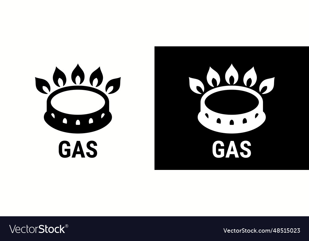 Gas icon cooking stove hob or oven cooker symbol Vector Image