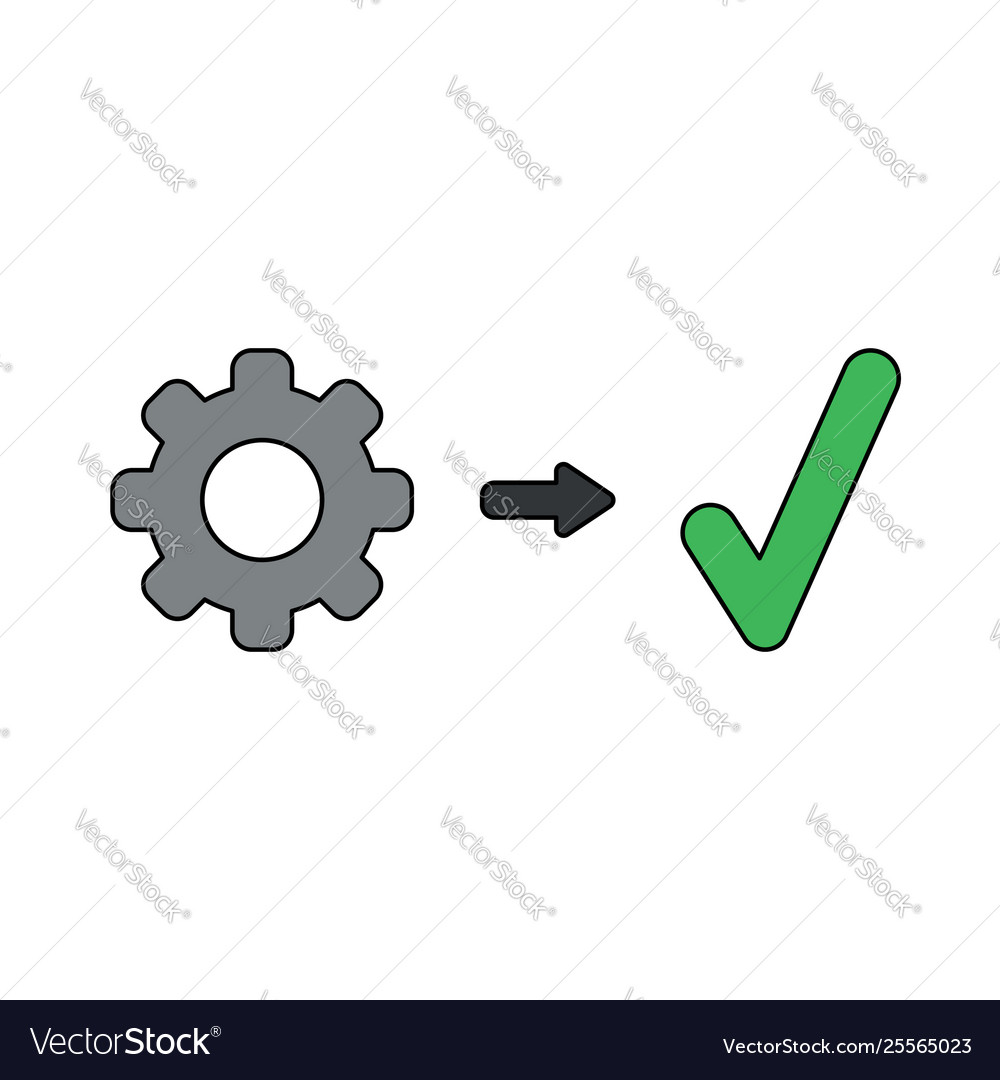 Icon concept gear with check mark