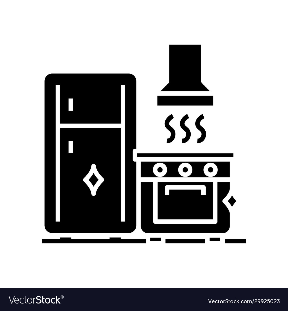Kitchen cleaning black icon concept