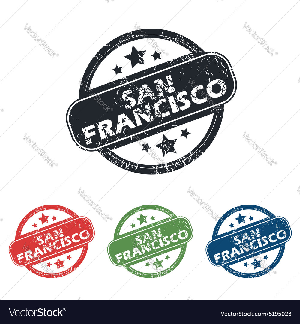 Round San Francisco stamp set Royalty Free Vector Image