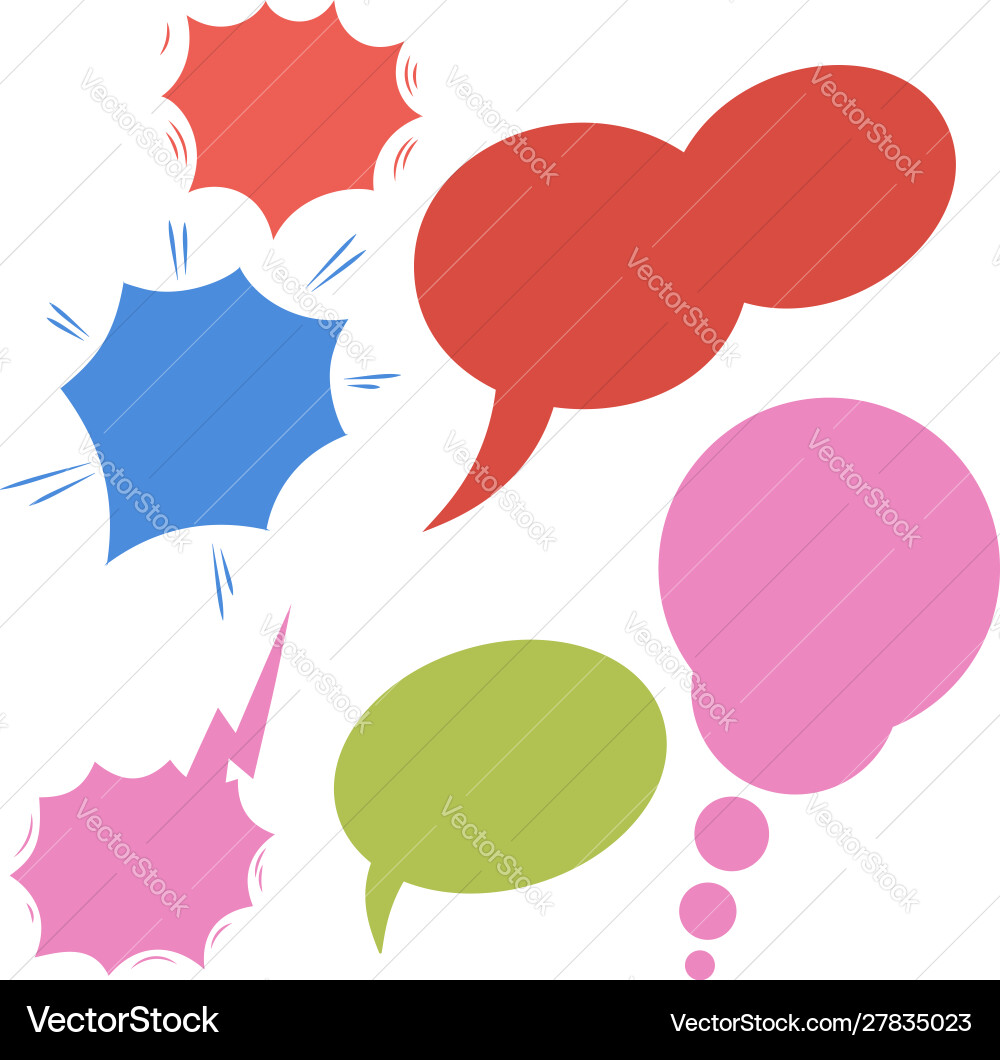 Set retro comic empty colored speech bubbles Vector Image