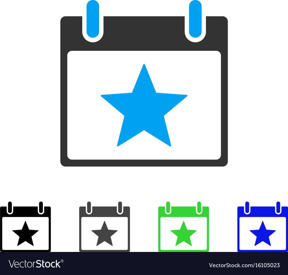 Star calendar day flat icon