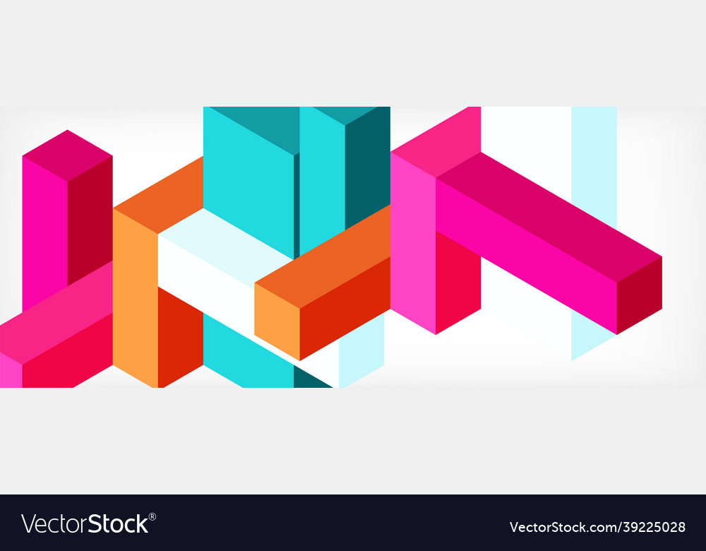 Abstract background 3d cubes cubic elements vector image Abstract background 3d cubes cubic elements