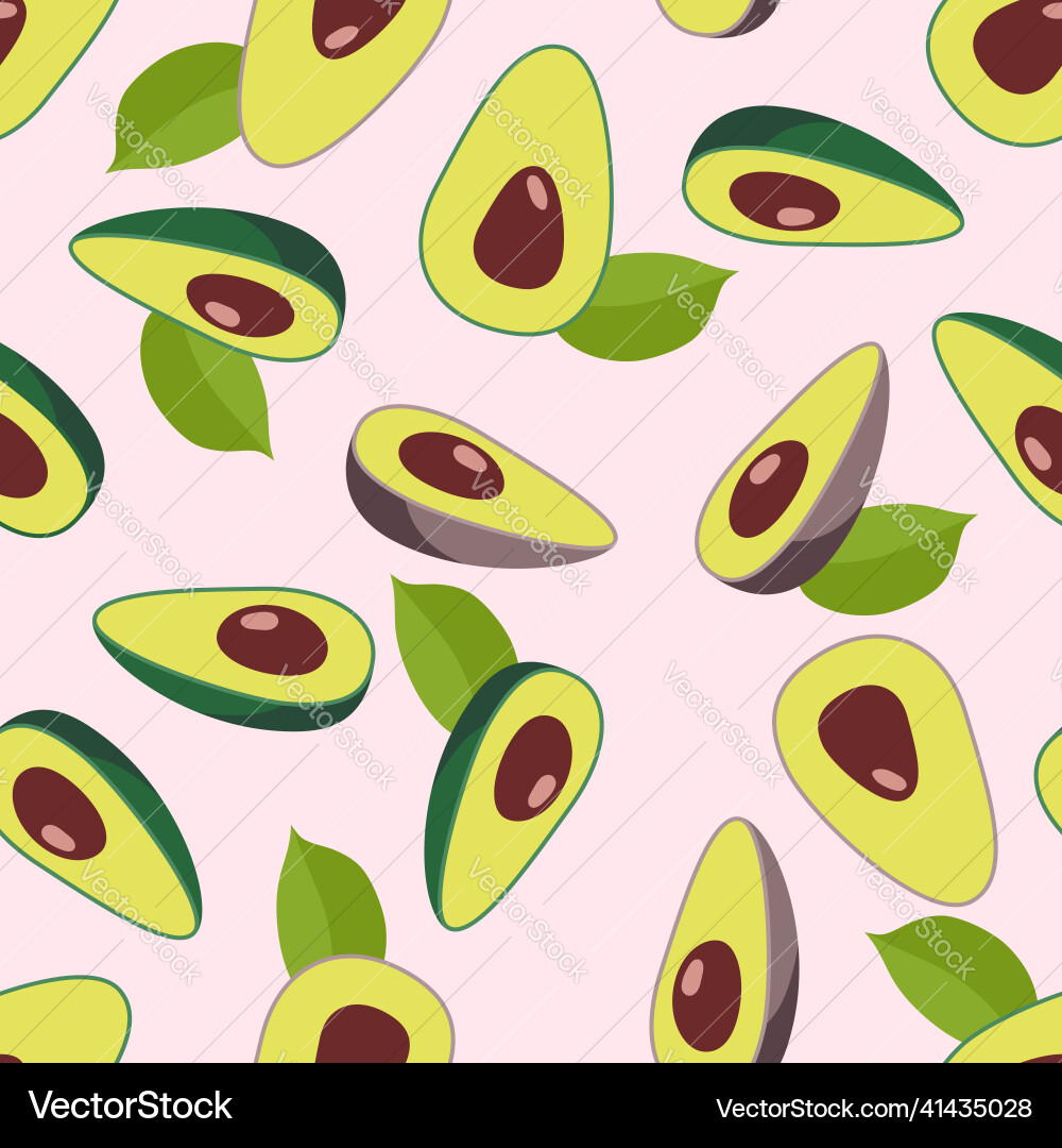 Avocado seamless pattern Royalty Free Vector Image